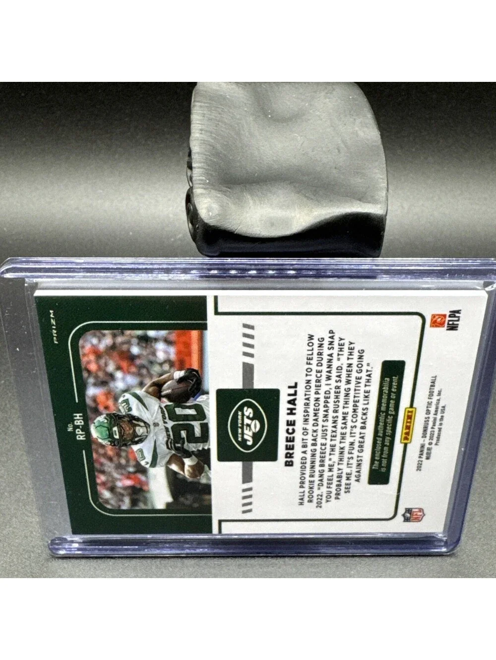 Breece Hall Rookie Phenom Optic No. RP-BH Panini 2022 with Swatch